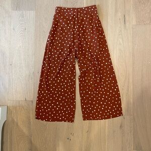 Madewell Polka Dot Wide Leg Cropped Pant
